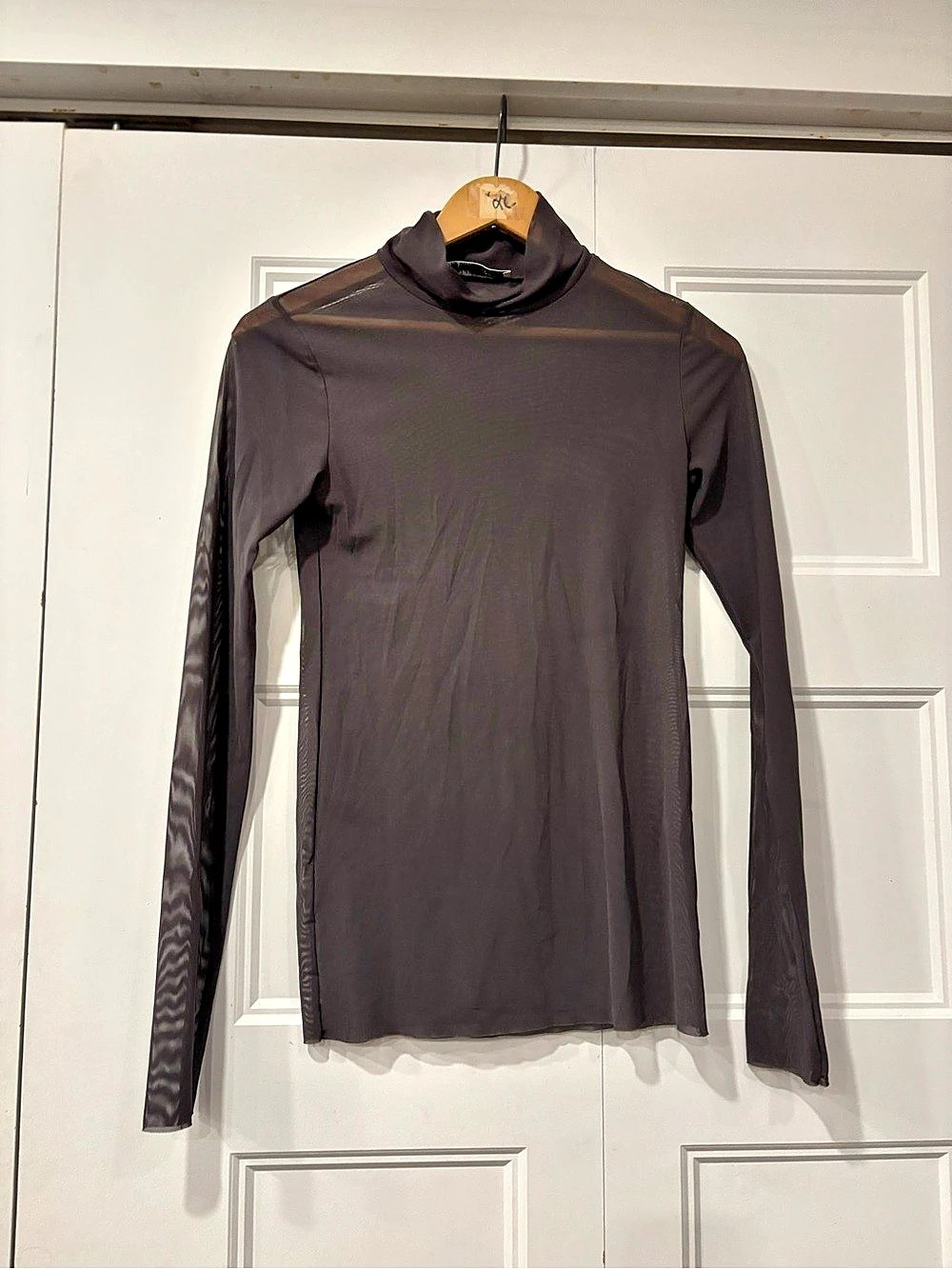 Wilfred Free mesh Turtleneck Gray long sleeve Small
